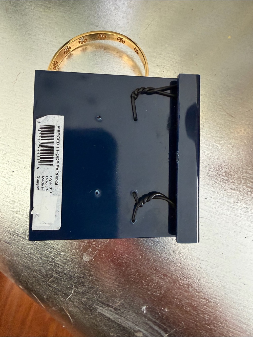 Tory Burch Polished Gold Hoop Earrings - Picture 2 of 3